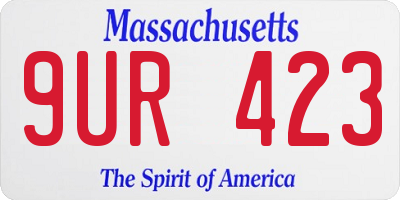 MA license plate 9UR423