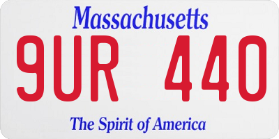 MA license plate 9UR440