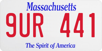 MA license plate 9UR441