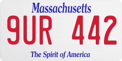 MA license plate 9UR442