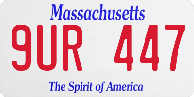 MA license plate 9UR447