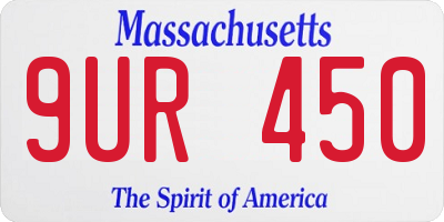MA license plate 9UR450
