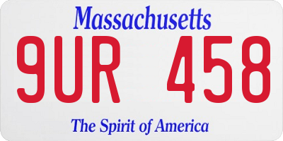 MA license plate 9UR458