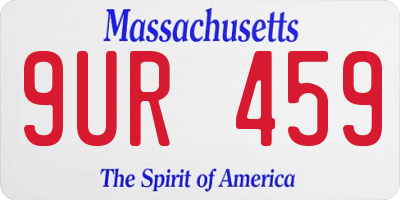 MA license plate 9UR459