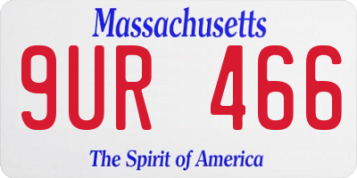 MA license plate 9UR466