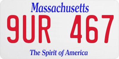 MA license plate 9UR467