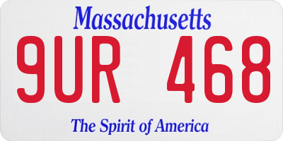 MA license plate 9UR468