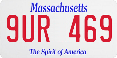 MA license plate 9UR469