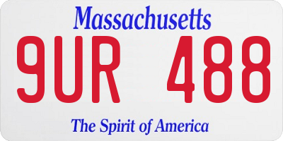 MA license plate 9UR488