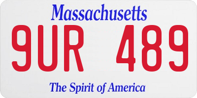 MA license plate 9UR489
