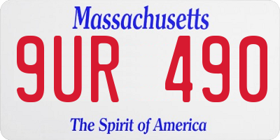 MA license plate 9UR490