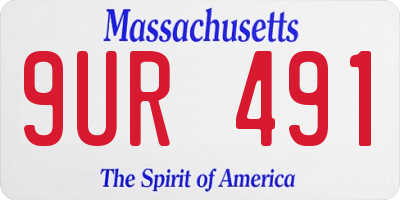 MA license plate 9UR491