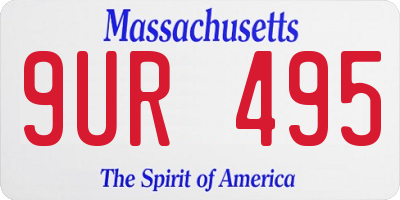 MA license plate 9UR495