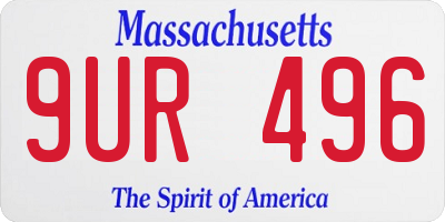 MA license plate 9UR496