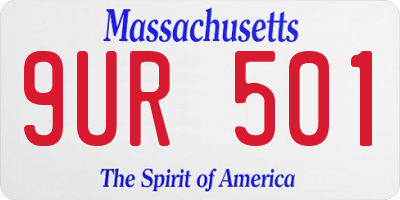 MA license plate 9UR501