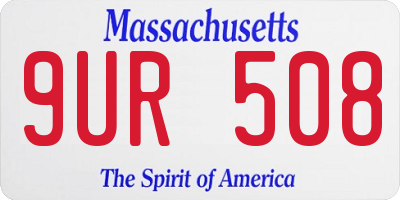 MA license plate 9UR508