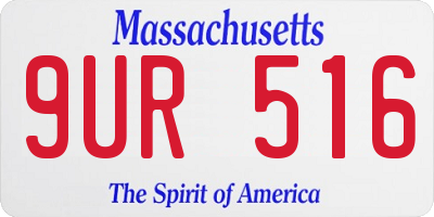 MA license plate 9UR516