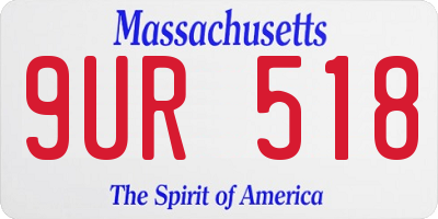 MA license plate 9UR518