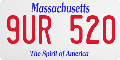 MA license plate 9UR520