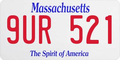 MA license plate 9UR521