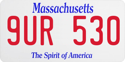 MA license plate 9UR530