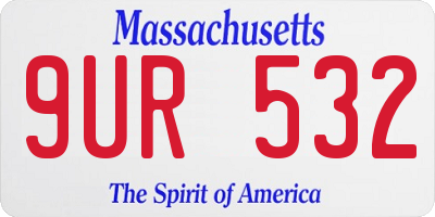 MA license plate 9UR532