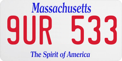 MA license plate 9UR533
