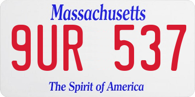 MA license plate 9UR537