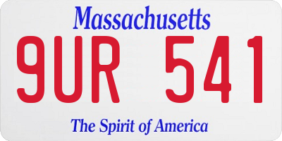 MA license plate 9UR541