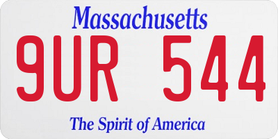 MA license plate 9UR544