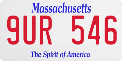 MA license plate 9UR546