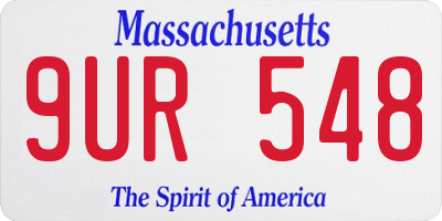 MA license plate 9UR548
