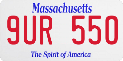 MA license plate 9UR550