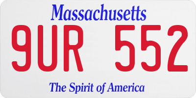 MA license plate 9UR552