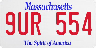 MA license plate 9UR554