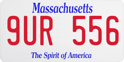 MA license plate 9UR556