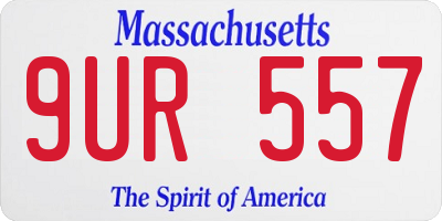 MA license plate 9UR557