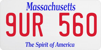 MA license plate 9UR560