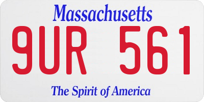 MA license plate 9UR561