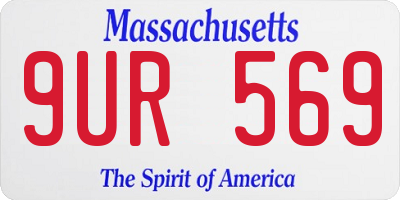 MA license plate 9UR569