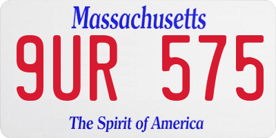 MA license plate 9UR575