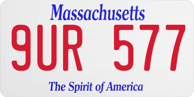 MA license plate 9UR577