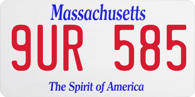 MA license plate 9UR585