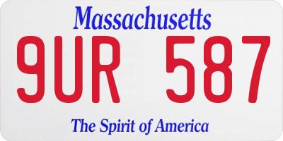 MA license plate 9UR587
