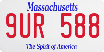 MA license plate 9UR588