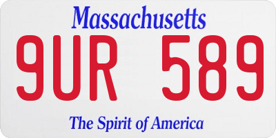 MA license plate 9UR589