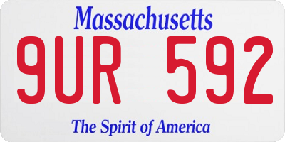 MA license plate 9UR592