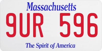 MA license plate 9UR596