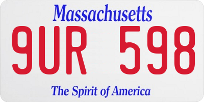 MA license plate 9UR598
