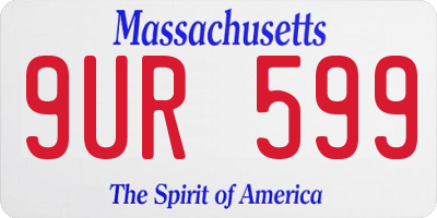 MA license plate 9UR599